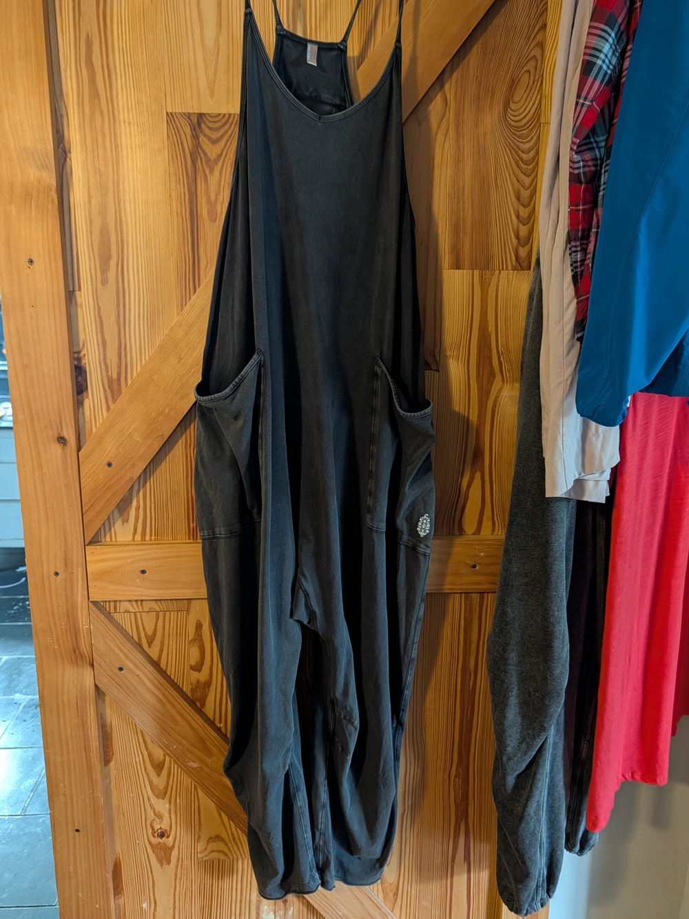 Free People Washed Black Hotshot Onesie Size Small